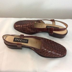 VINTAGE IPANEMA Woven Brown Leather Shoes Sz 7.5M